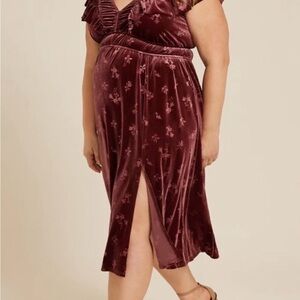 Elegant Velvet Mauve Dress